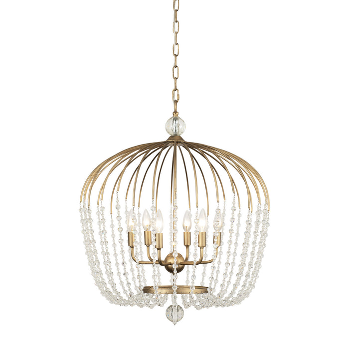 Varaluz 343P06HG Six Light Pendant, Havana Gold