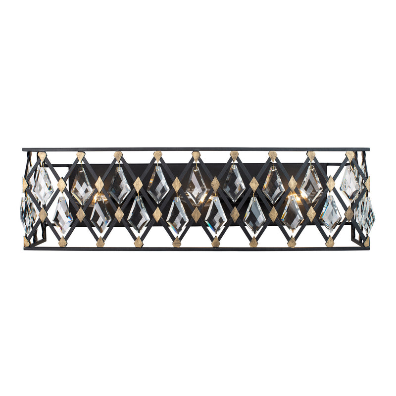 Varaluz 345B03CBHG Three Light Bath, Carbon/Havana Gold