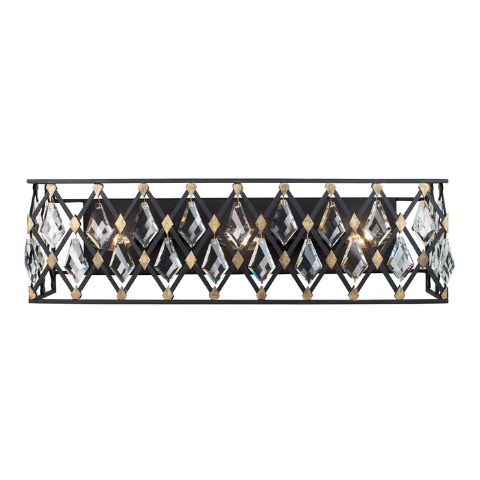 Varaluz 345B03CBHG Three Light Bath, Carbon/Havana Gold