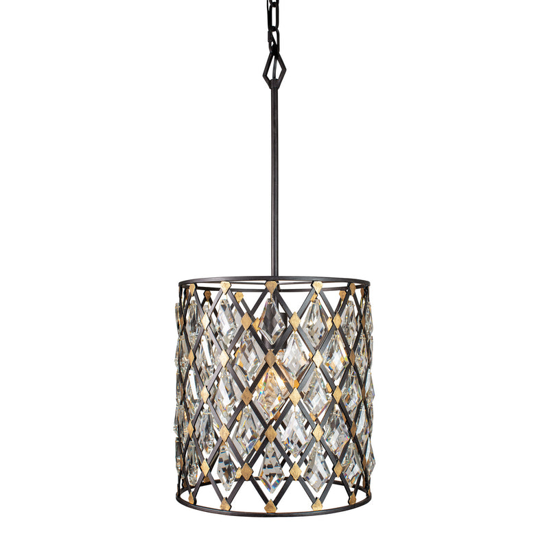 Varaluz 345P01CBHG One Light Pendant, Carbon/Havana Gold