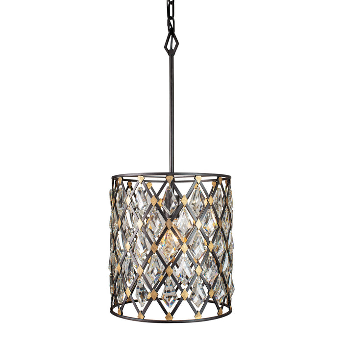 Varaluz 345P01CBHG One Light Pendant, Carbon/Havana Gold