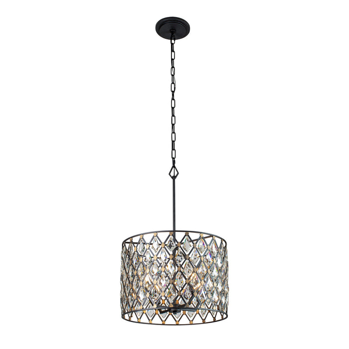Varaluz 345P04CBHG Four Light Pendant, Carbon/Havana Gold