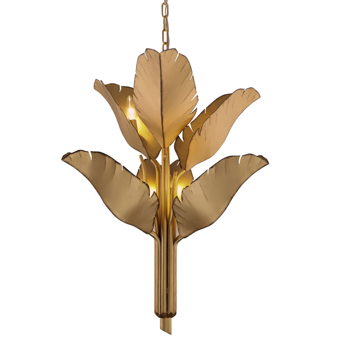 Varaluz 901C06GO Six Light Chandelier, Gold