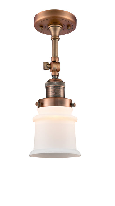 Innovations 201F-AC-G181S One Light Semi-Flush Mount, Antique Copper