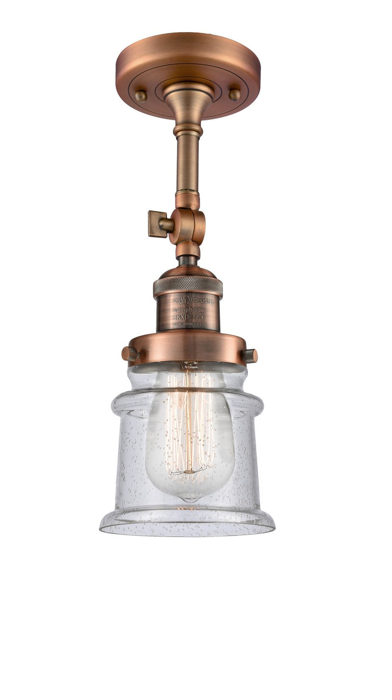 Innovations 201F-AC-G184S-LED LED Semi-Flush Mount, Antique Copper