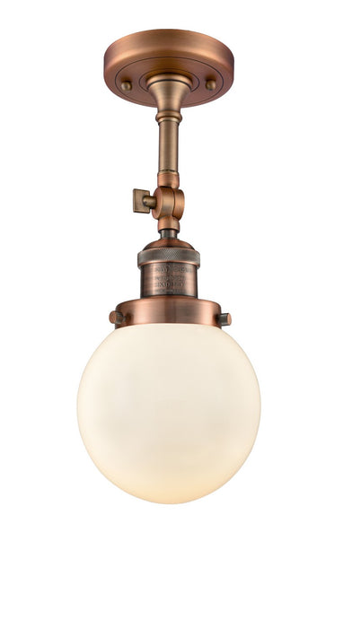 Innovations 201F-AC-G201-6-LED LED Semi-Flush Mount, Antique Copper