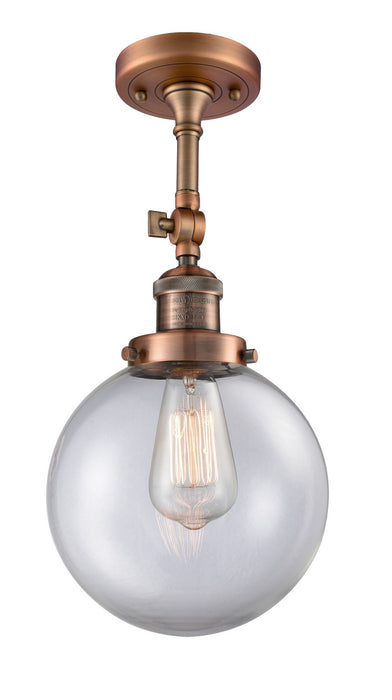 Innovations 201F-AC-G202-8-LED LED Semi-Flush Mount, Antique Copper