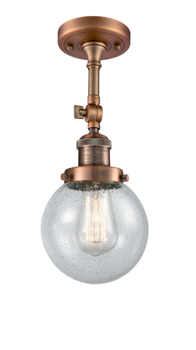 Innovations 201F-AC-G204-6-LED LED Semi-Flush Mount, Antique Copper