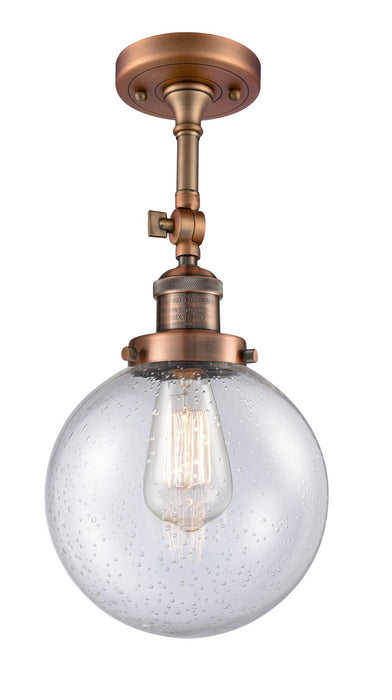 Innovations 201F-AC-G204-8-LED LED Semi-Flush Mount, Antique Copper