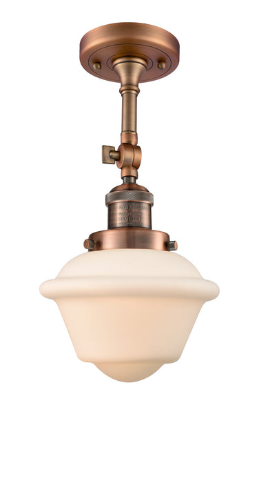 Innovations 201F-AC-G531 One Light Semi-Flush Mount, Antique Copper