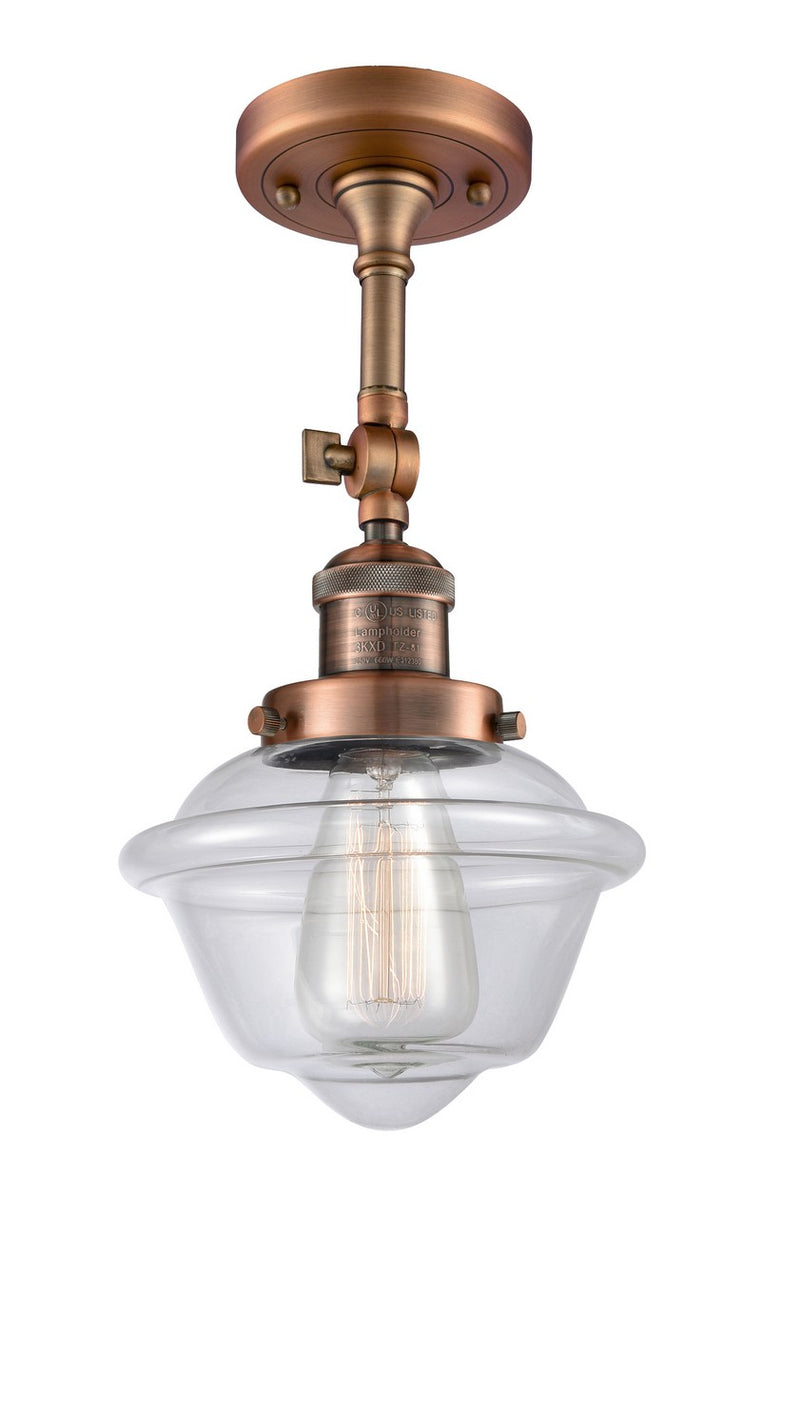 Innovations 201F-AC-G532-LED LED Semi-Flush Mount, Antique Copper