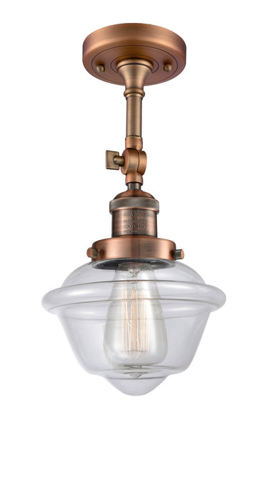 Innovations 201F-AC-G532-LED LED Semi-Flush Mount, Antique Copper