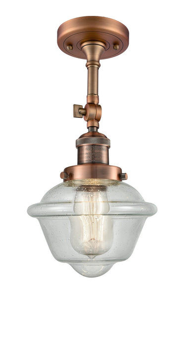 Innovations 201F-AC-G534-LED LED Semi-Flush Mount, Antique Copper
