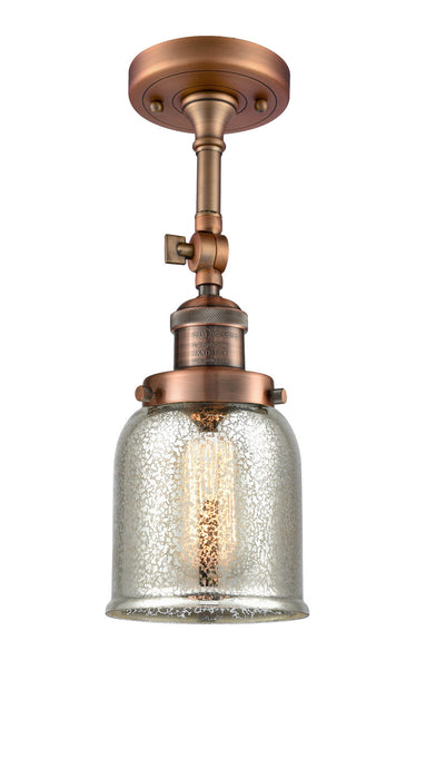 Innovations 201F-AC-G58 One Light Semi-Flush Mount, Antique Copper