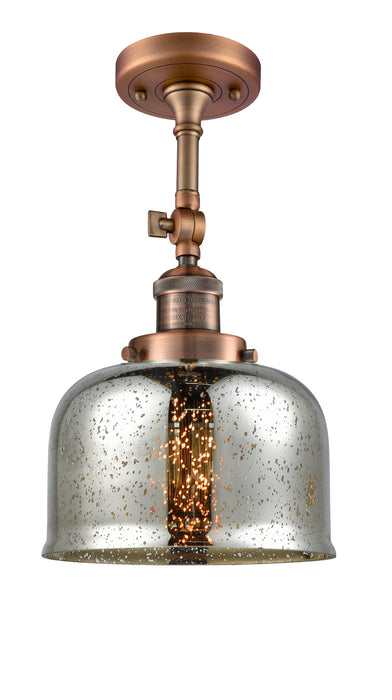 Innovations 201F-AC-G78 One Light Semi-Flush Mount, Antique Copper