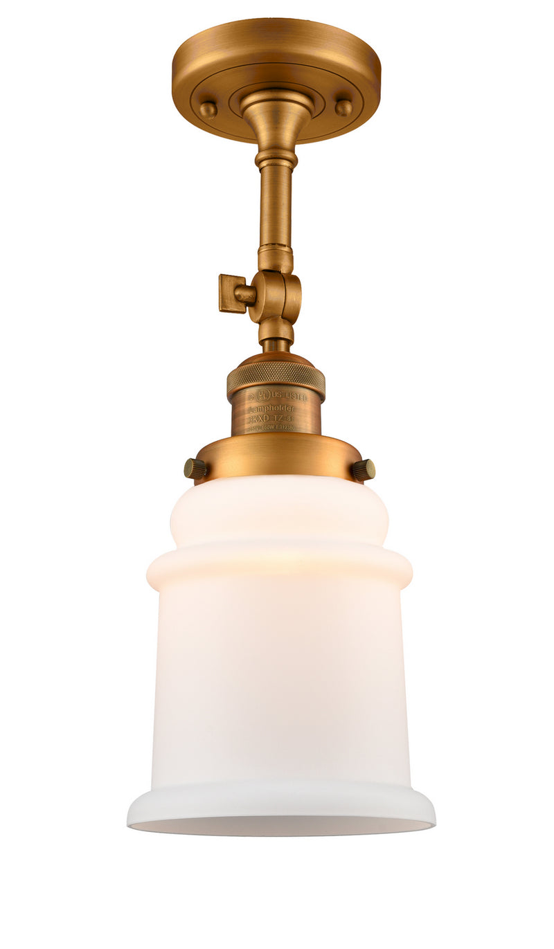 Innovations 201F-BB-G181 One Light Semi-Flush Mount, Brushed Brass