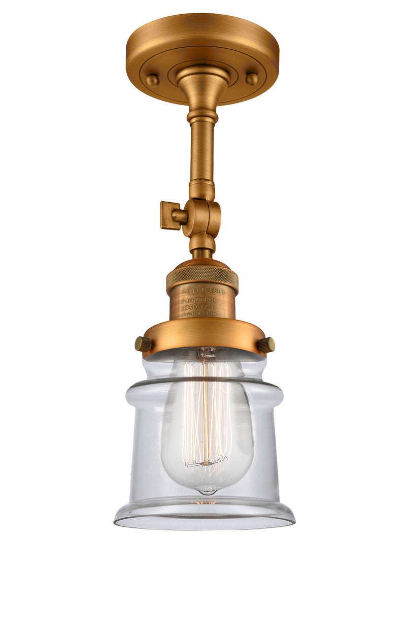 Innovations 201F-BB-G182S One Light Semi-Flush Mount, Brushed Brass