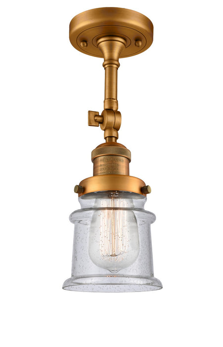 Innovations 201F-BB-G184S-LED LED Semi-Flush Mount, Brushed Brass