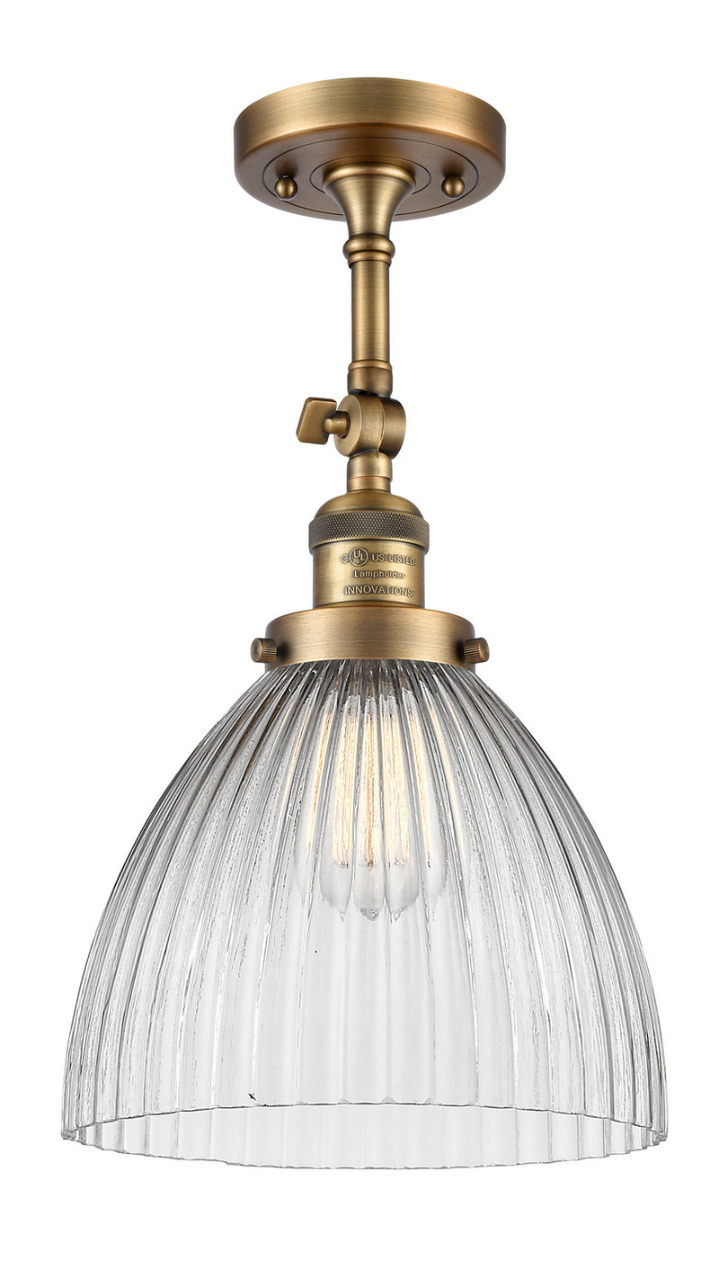 Innovations 201F-BB-G222 One Light Semi-Flush Mount, Brushed Brass