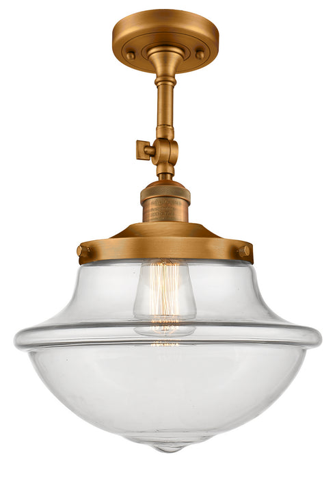 Innovations 201F-BB-G542 One Light Semi-Flush Mount, Brushed Brass