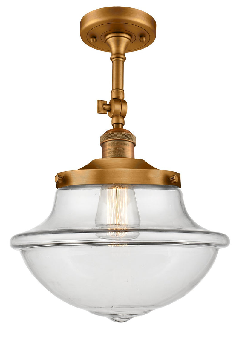Innovations 201F-BB-G542-LED LED Semi-Flush Mount, Brushed Brass