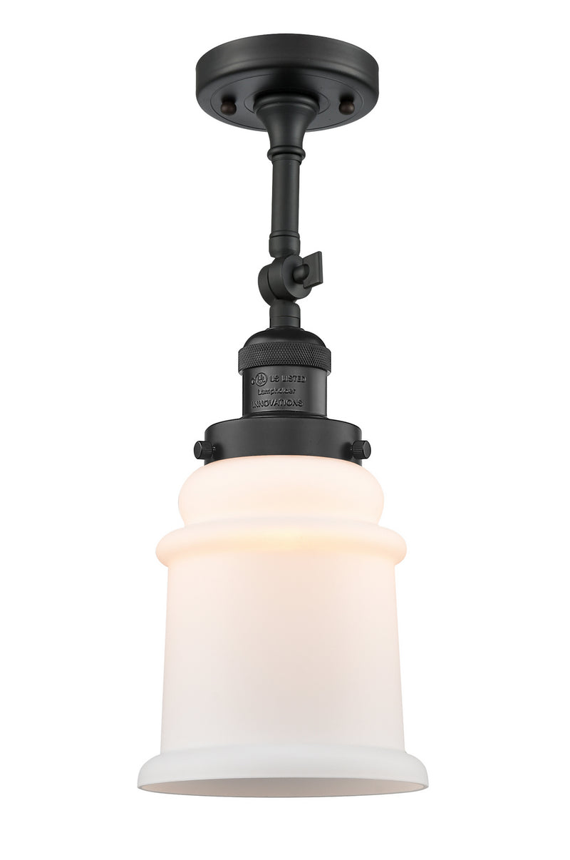 Innovations 201F-BK-G181 One Light Semi-Flush Mount, Matte Black