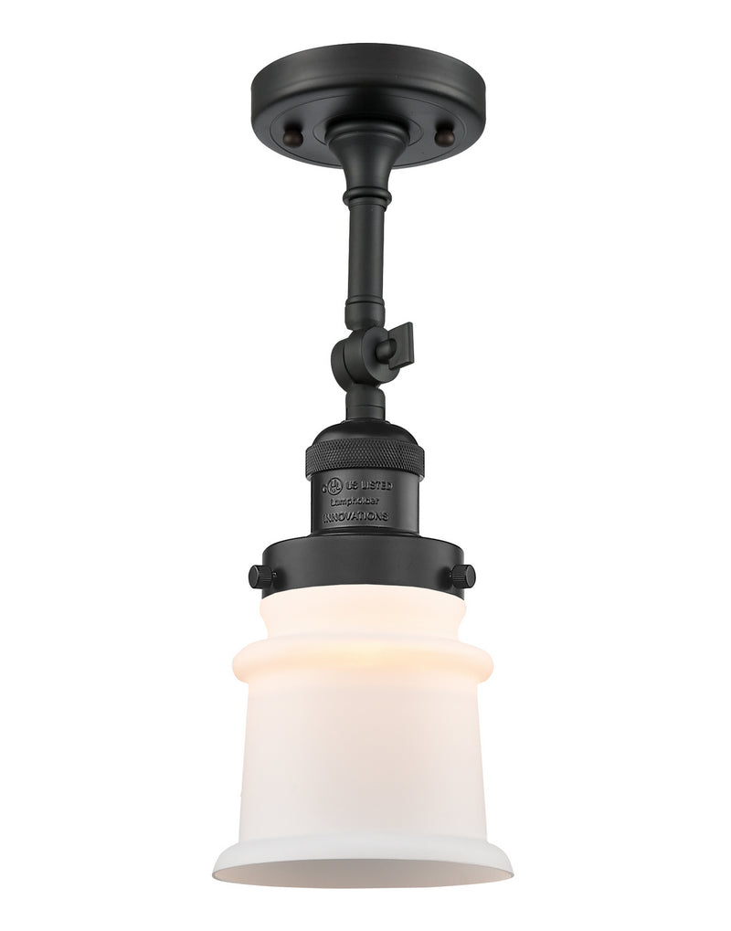 Innovations 201F-BK-G181S One Light Semi-Flush Mount, Matte Black