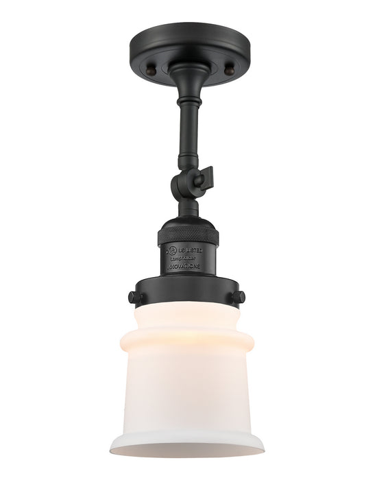 Innovations 201F-BK-G181S One Light Semi-Flush Mount, Matte Black