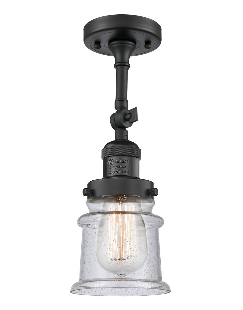 Innovations 201F-BK-G184S One Light Semi-Flush Mount, Matte Black