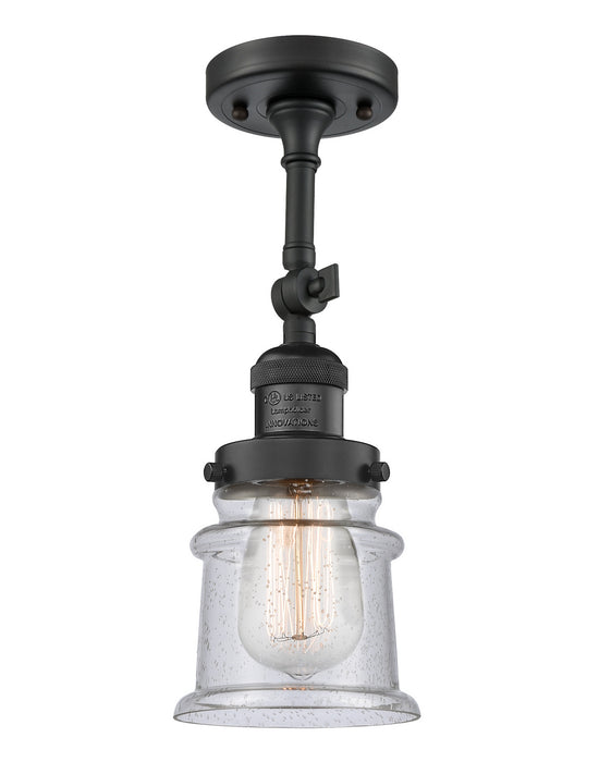 Innovations 201F-BK-G184S One Light Semi-Flush Mount, Matte Black