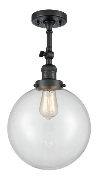 Innovations 201F-BK-G202-10 One Light Semi-Flush Mount, Matte Black