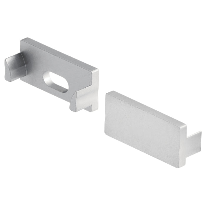 Kichler 1TEE1FLRCSSIL Tape Extrusion End Cap 1pr., Silver