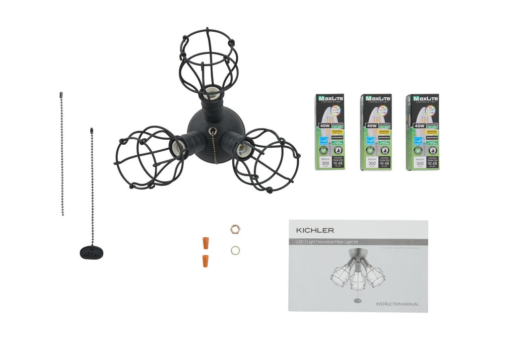 Kichler 380041DBK LED Fan Light Kit, Distressed Black
