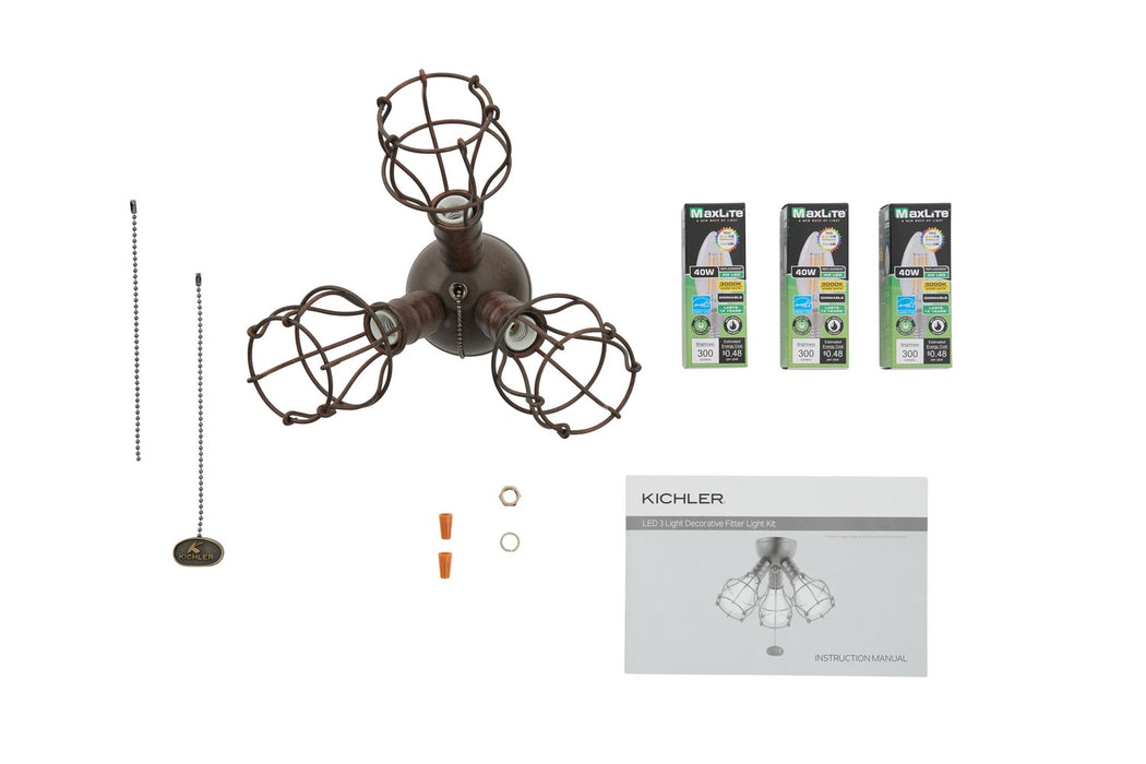 Kichler 380041TZ LED Fan Light Kit, Tannery Bronze
