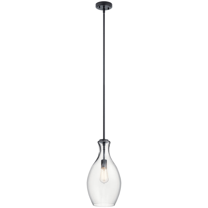 Kichler 42047BK One Light Pendant, Black