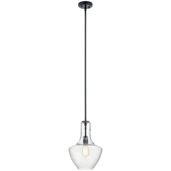 Kichler 42141BK One Light Pendant, Black