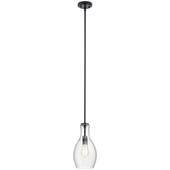 Kichler 42456BK One Light Pendant, Black