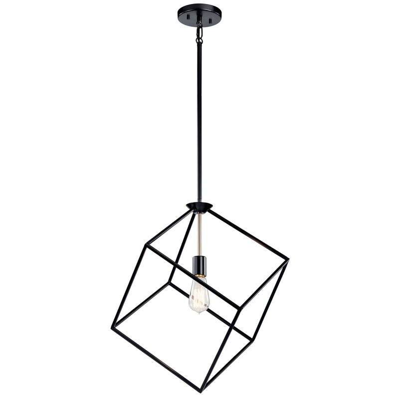 Kichler 42525BK One Light Pendant, Black