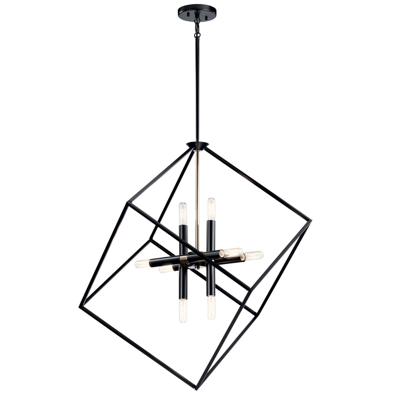 Kichler 42526BK Eight Light Chandelier, Black