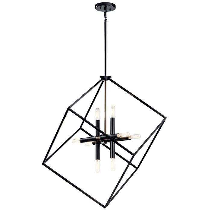 Kichler 42526BK Eight Light Chandelier, Black
