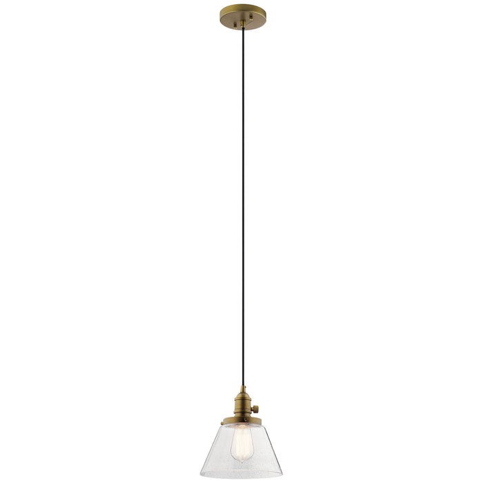 Kichler 43851NBR One Light Mini Pendant, Natural Brass
