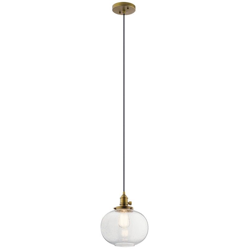 Kichler 43852NBR One Light Mini Pendant, Natural Brass