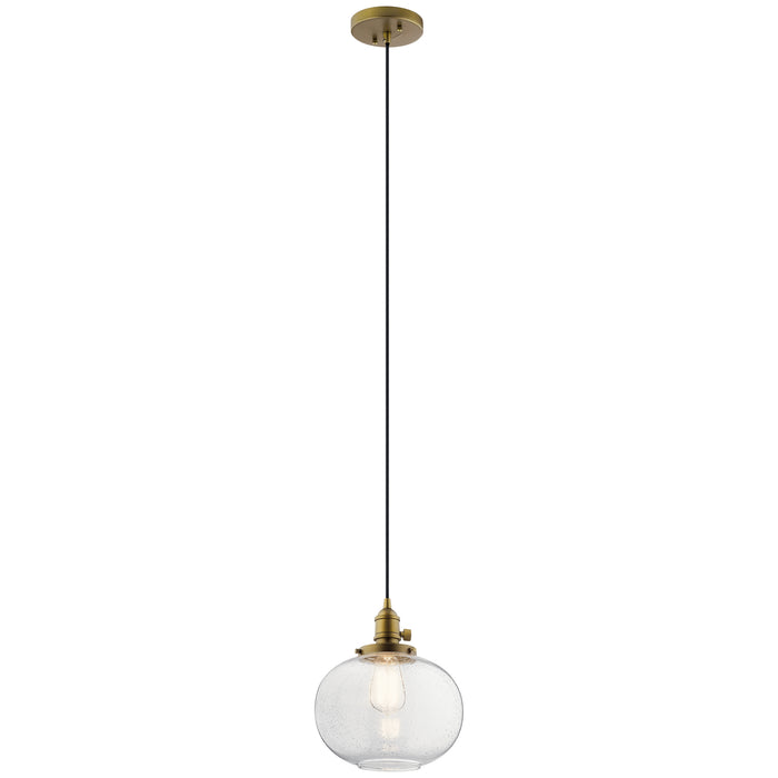 Kichler 43852NBR One Light Mini Pendant, Natural Brass