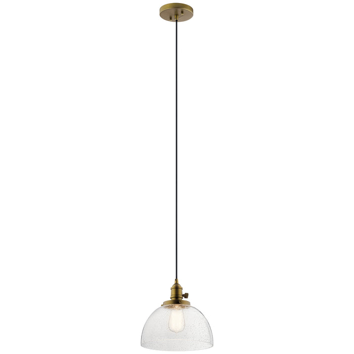 Kichler 43853NBR One Light Mini Pendant, Natural Brass