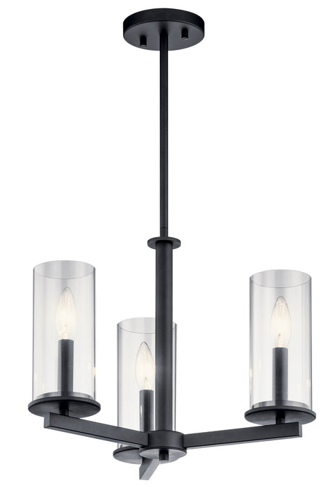 Kichler 43997BK Three Light Chandelier/Semi Flush, Black