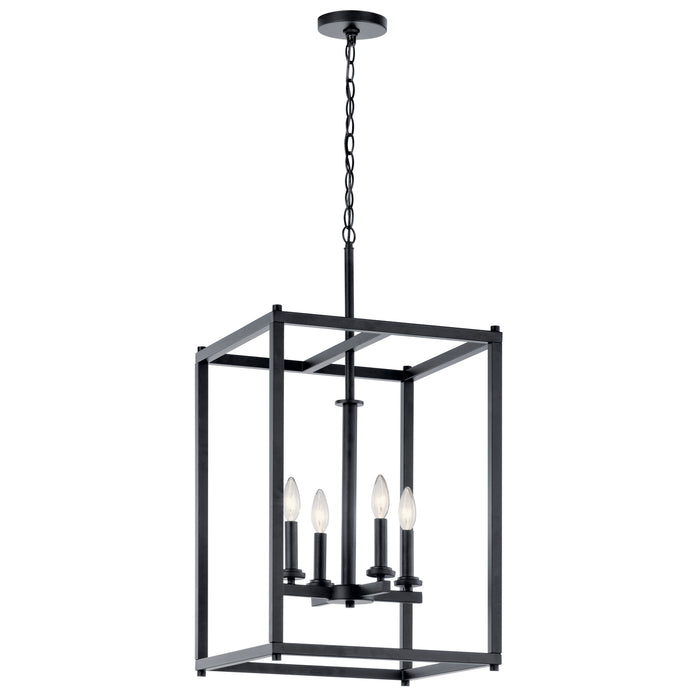 Kichler 43998BK Four Light Foyer Pendant, Black
