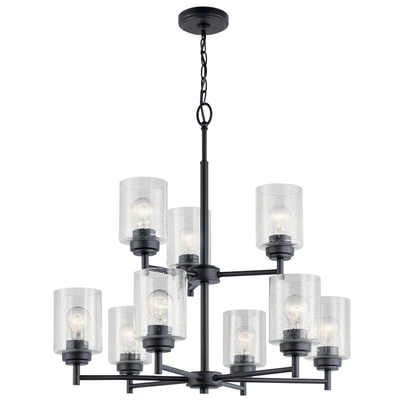 Kichler 44031BK Nine Light Chandelier, Black