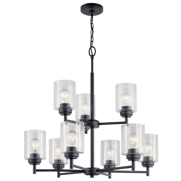 Kichler 44031BK Nine Light Chandelier, Black