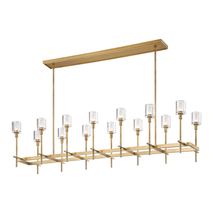 Alora LP314377VBCC 14 Light Island Pendant, Clear Crystal/Vintage Brass