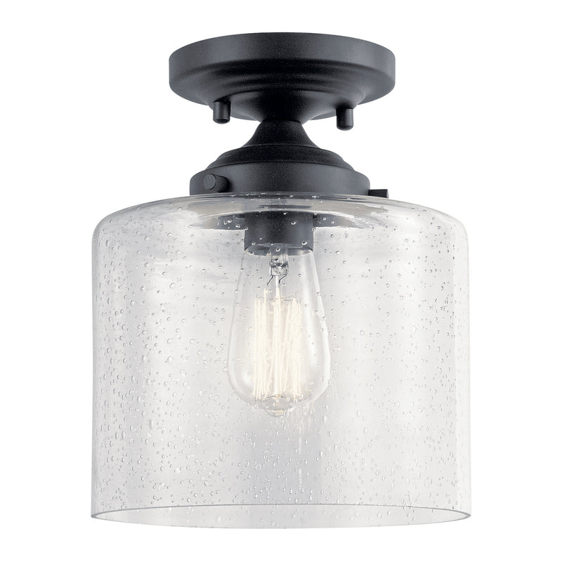 Kichler 44033BK One Light Semi Flush Mount, Black